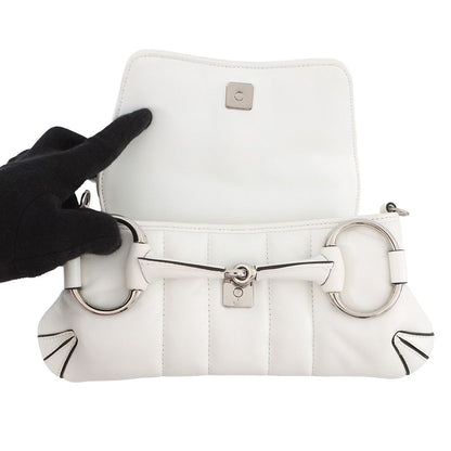 Gucci Handbag Horsebit Small Leather 2-Way White — view 6