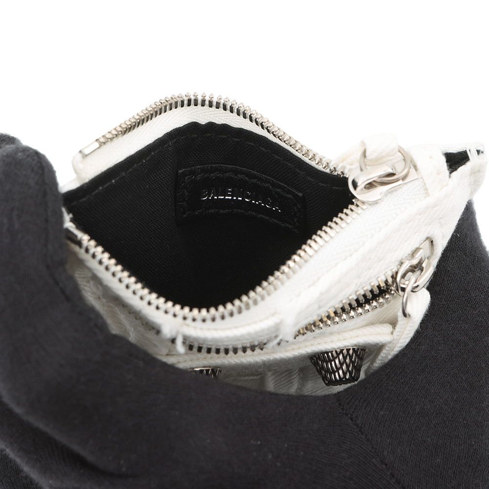Balenciaga Coin Case le Cagole Denim Wallet White — view 4