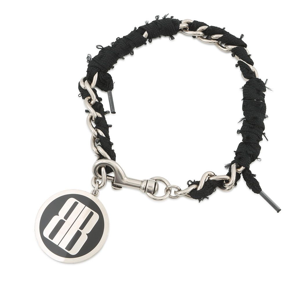 Balenciaga Choker Nano Lace BB Logo Metal Black Necklace