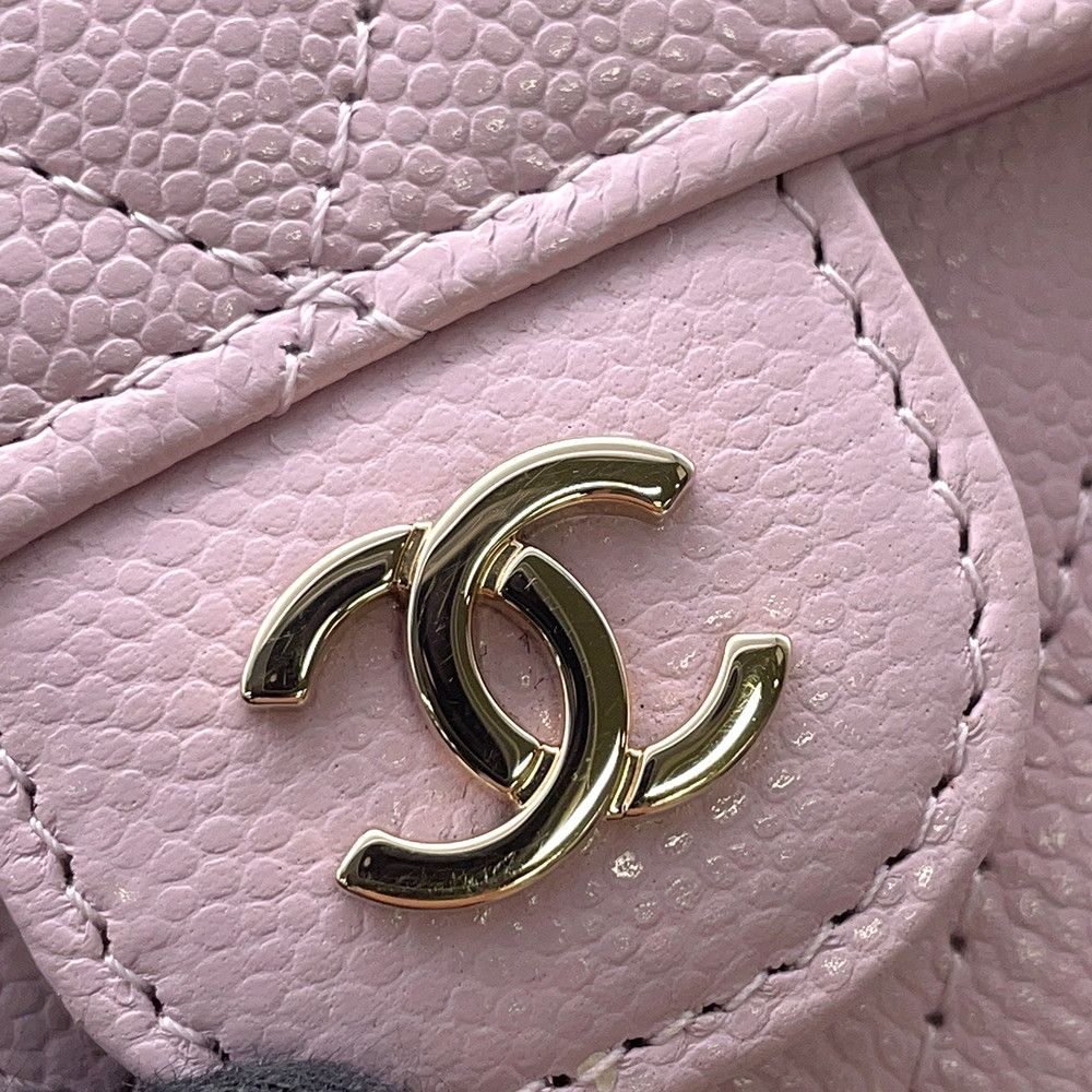 Chanel Chain Wallet Quilted CC Logo Mini Caviar Leather — view 9