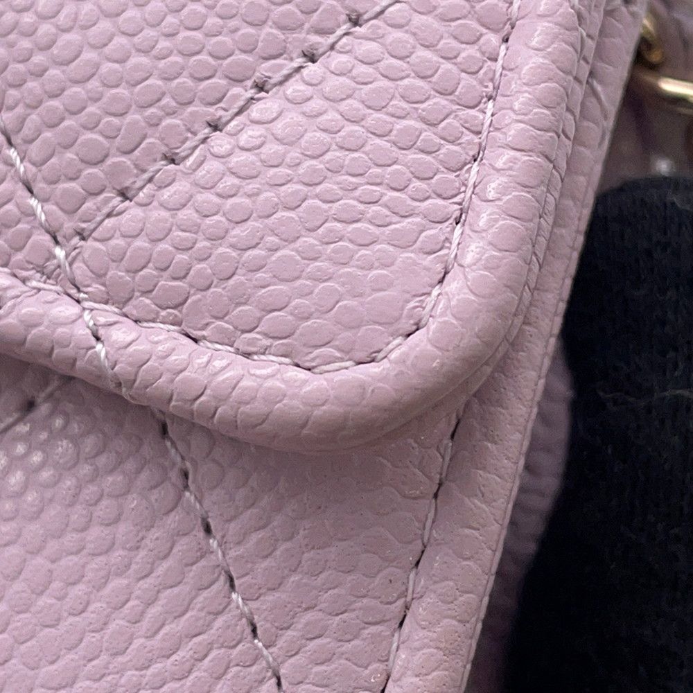 Chanel Chain Wallet Quilted CC Logo Mini Caviar Leather — view 7