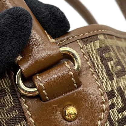 Fendi Tote Zucchino Canvas Leather — view 7