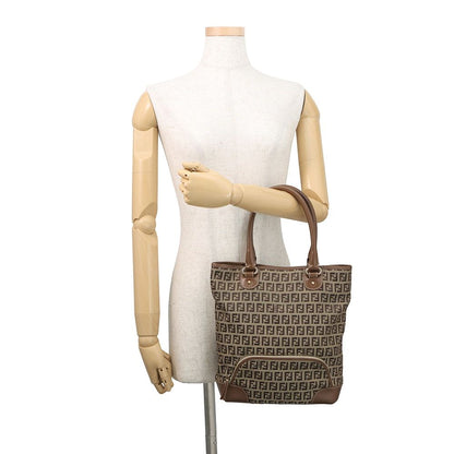 Fendi Tote Zucchino Canvas Leather — view 4