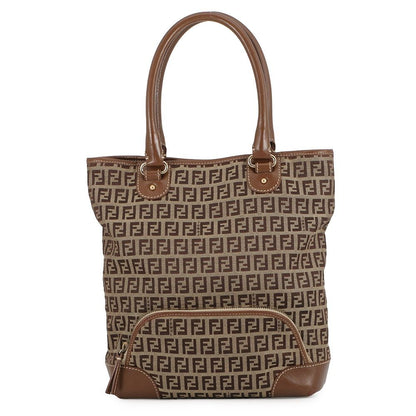 Fendi Tote Zucchino Canvas Leather