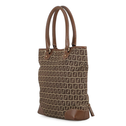 Fendi Tote Zucchino Canvas Leather — view 2