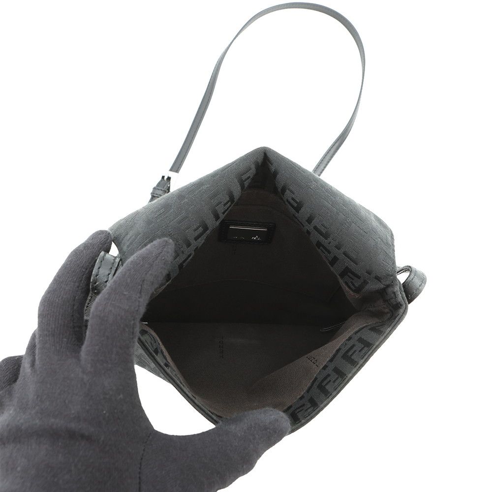Fendi Shoulder Bag Zucchino Canvas Black — view 6