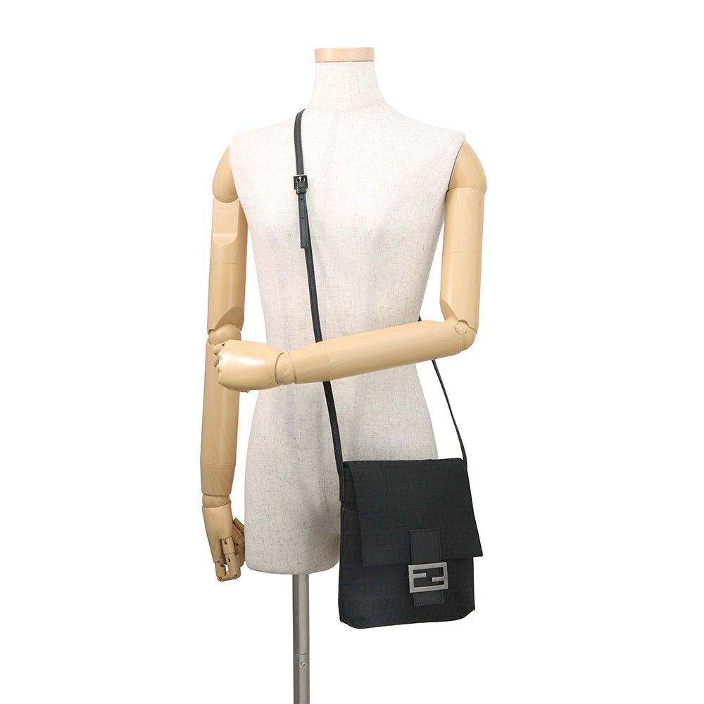 Fendi Shoulder Bag Zucchino Canvas Black — view 4