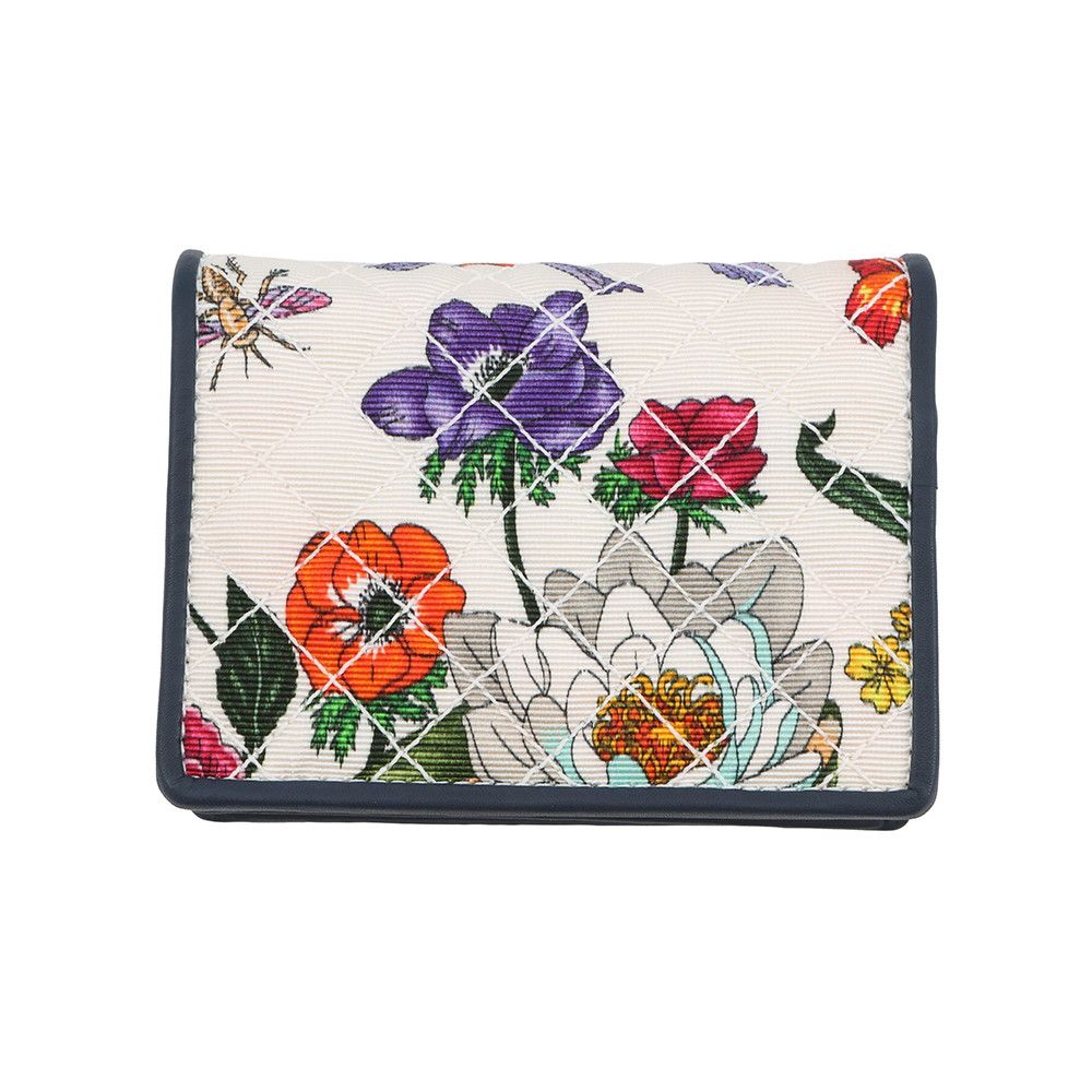 Gucci Bifold Wallet Flora Zumi Compact Canvas Leather Quilted Card Case — view 3
