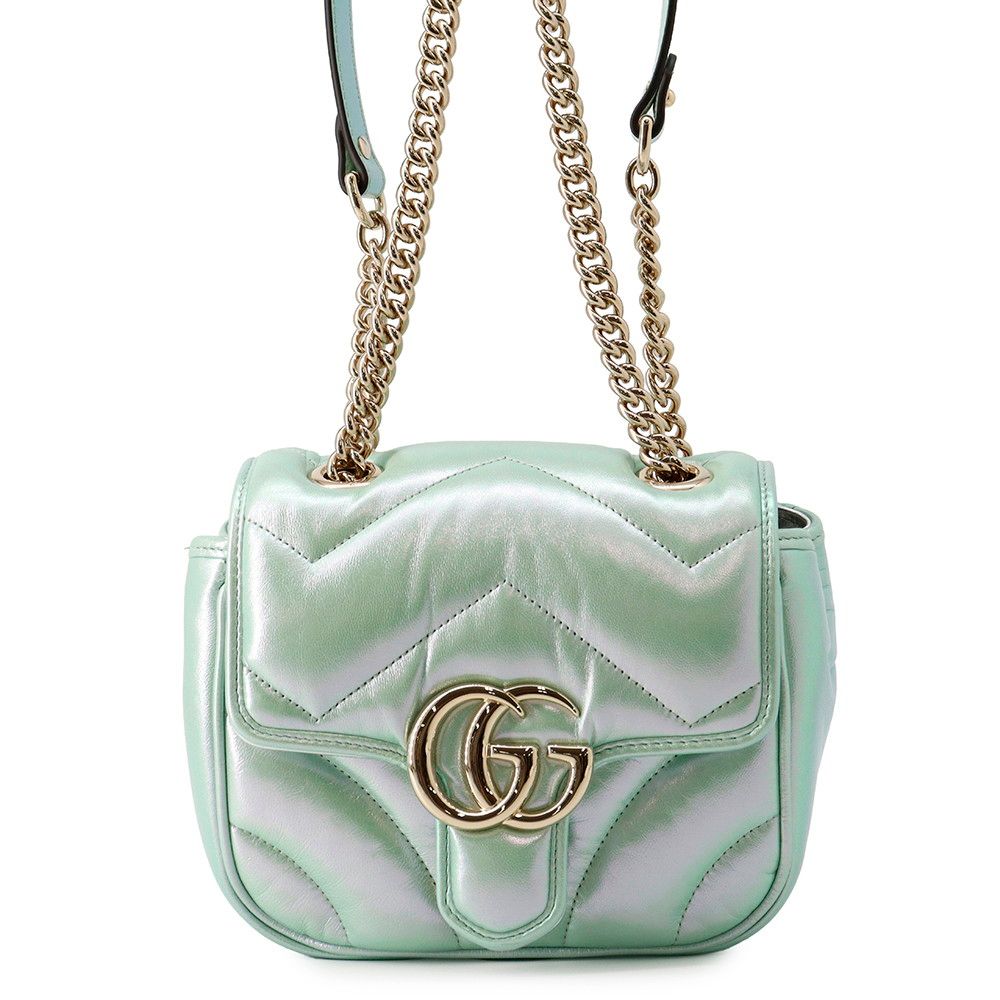 Gucci Chain Shoulder Bag GG Marmont Quilted Mini Leather