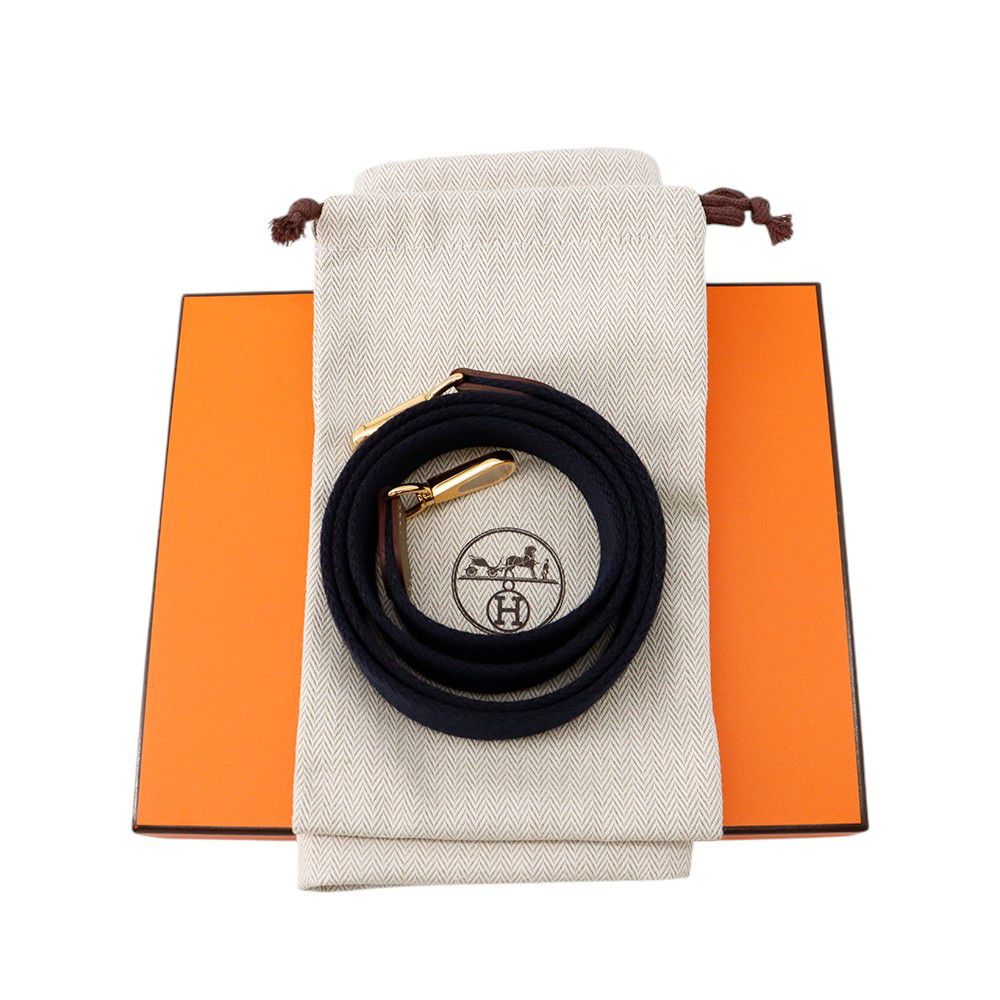 Hermes Evelyne TPM 111 cm Amazon Etoupe Blue Indigo Gold Taurillon Clemence — view 5