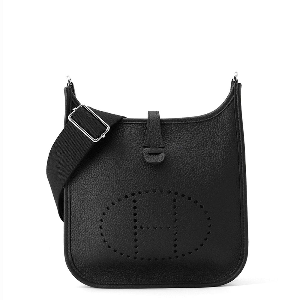 Hermes Shoulder Bag Evelyne 3 23 Black Silver Taurillon Clemence