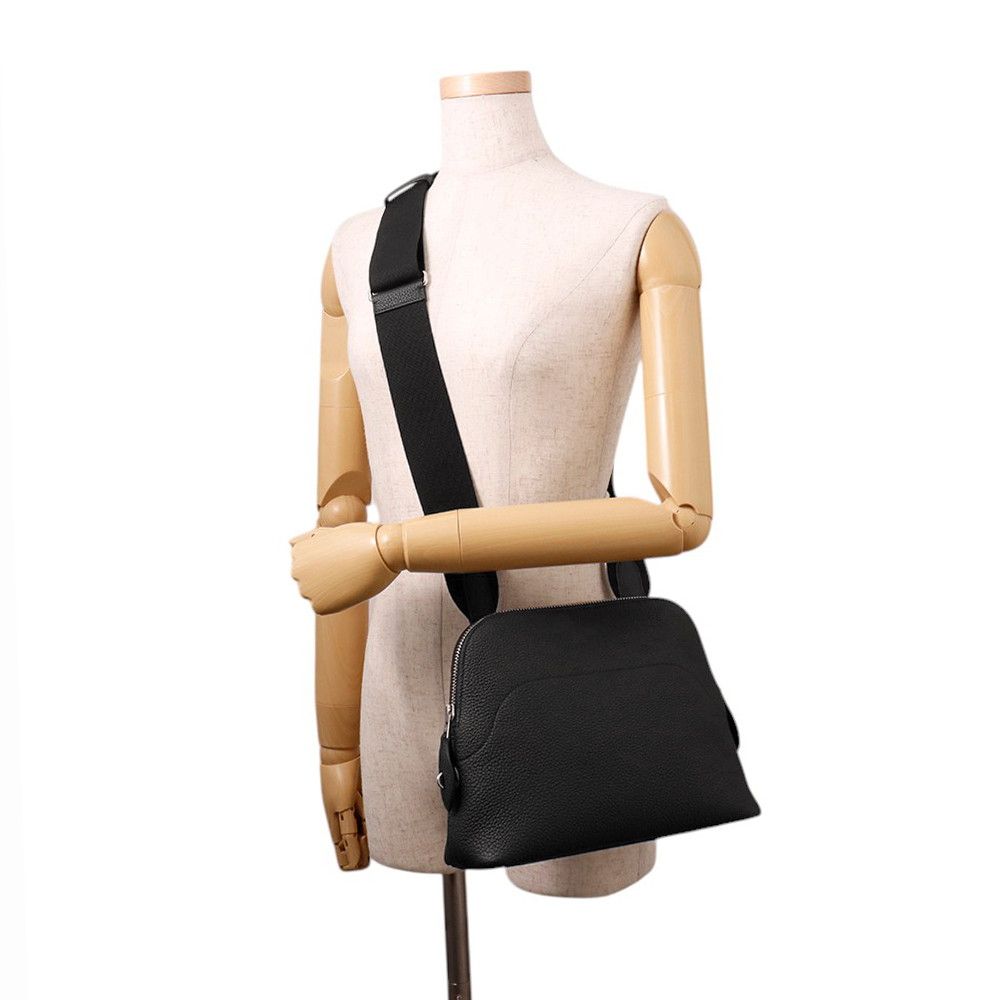 Hermes Shoulder Bag Bolide Messenger Black Silver Togo — view 4