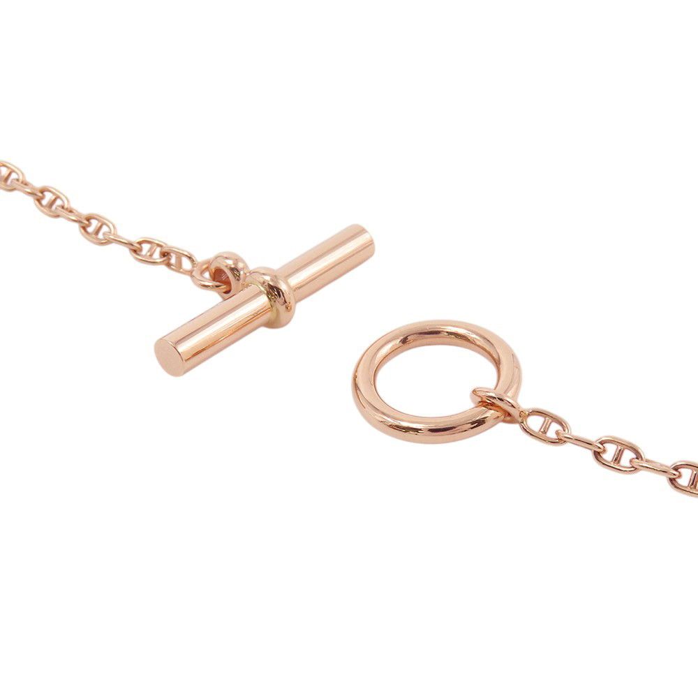 Hermes Necklace Chaine D'ancre Farandole PM Diamond Total 18k Pink Gold ST — view 5