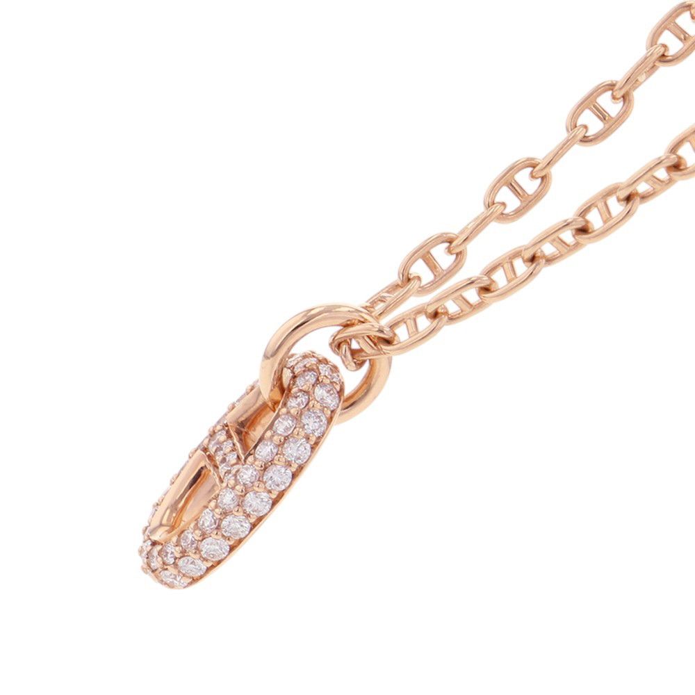 Hermes Necklace Chaine D'ancre Farandole PM Diamond Total 18k Pink Gold ST — view 2