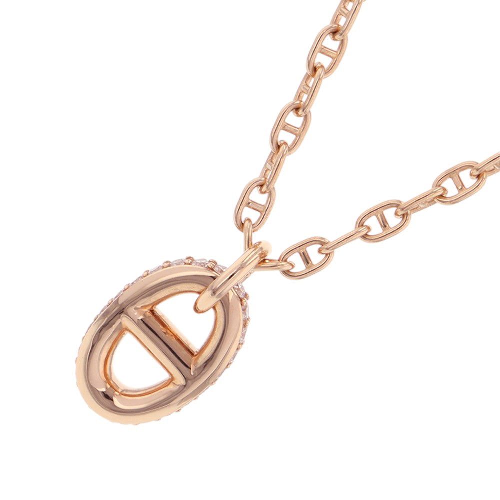 Hermes Necklace Chaine D'ancre Farandole PM Diamond Total 18k Pink Gold ST — view 3