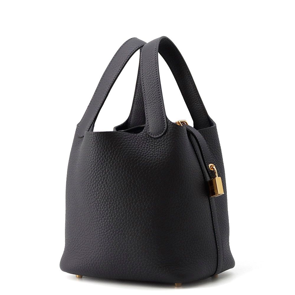Hermes Handbag Picotin Lock PM Canvas Gold Taurillon Clemence — view 2