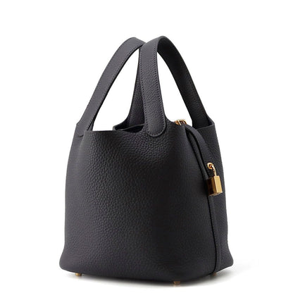 Hermes Handbag Picotin Lock PM Canvas Gold Taurillon Clemence — view 2