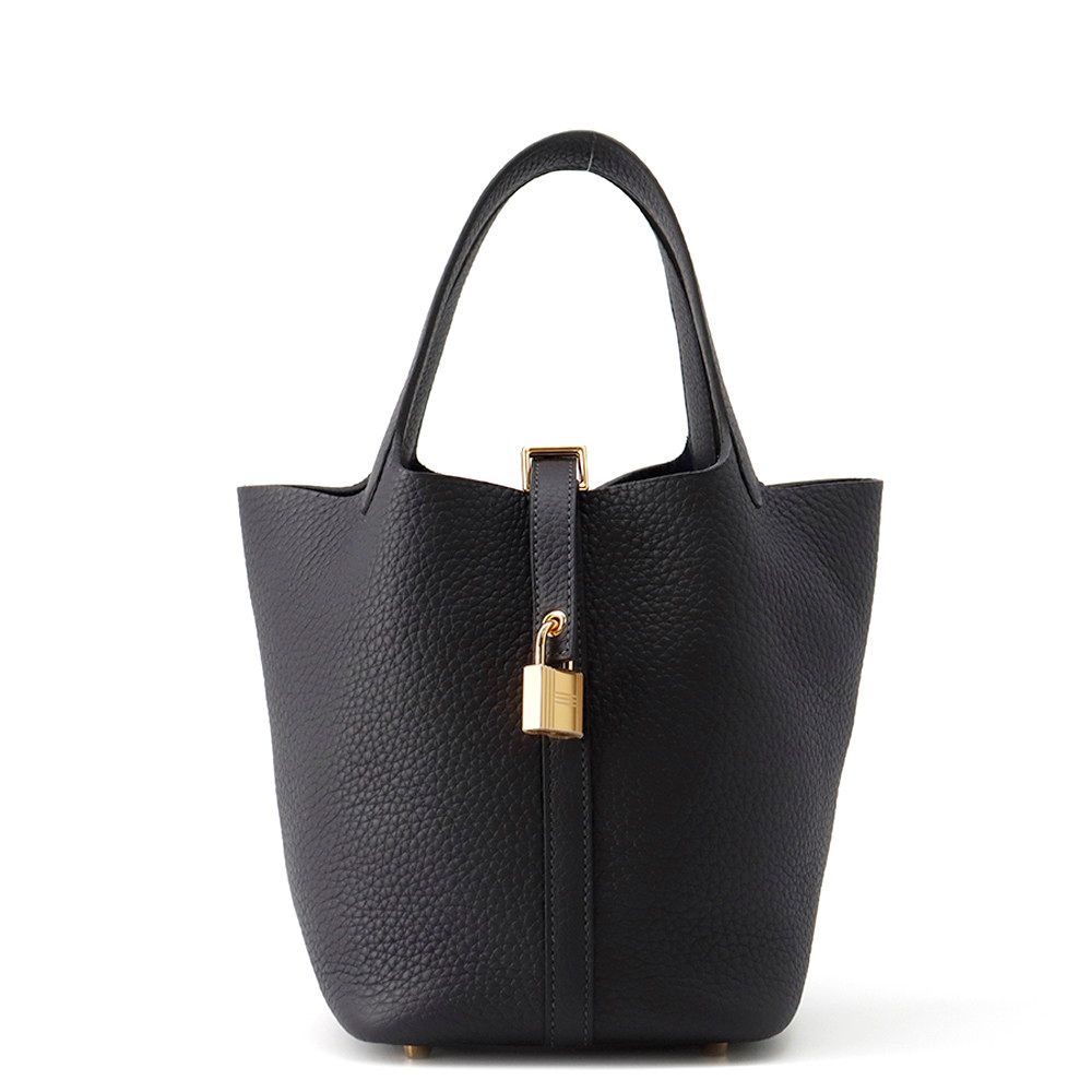 Hermes Handbag Picotin Lock PM Canvas Gold Taurillon Clemence