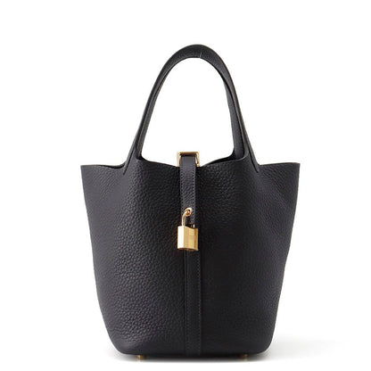 Hermes Handbag Picotin Lock PM Canvas Gold Taurillon Clemence