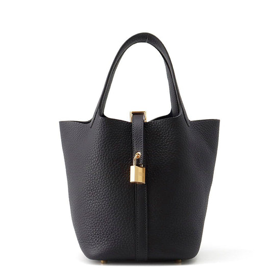 Hermes Handbag Picotin Lock PM Canvas Gold Taurillon Clemence