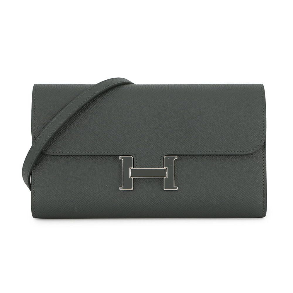 Hermes Wallet Constance to Go Long Vert Manglo Blacka Epsom