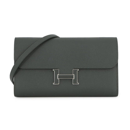 Hermes Wallet Constance to Go Long Vert Manglo Blacka Epsom