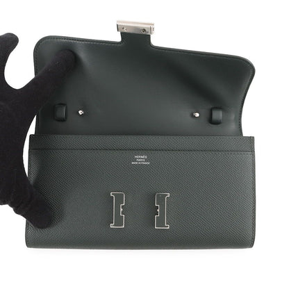 Hermes Wallet Constance to Go Long Vert Manglo Blacka Epsom — view 4