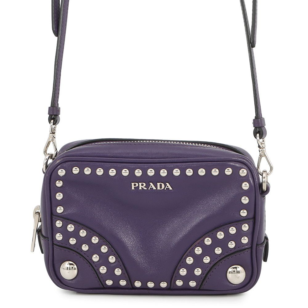 Prada Shoulder Bag Studs Leather