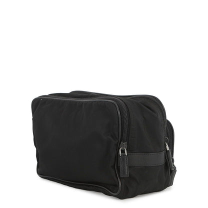 Prada Clutch Triangle Logo Nylon Black Second — view 2