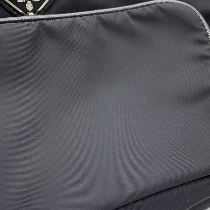 Prada Clutch Triangle Logo Nylon Black Second — view 6