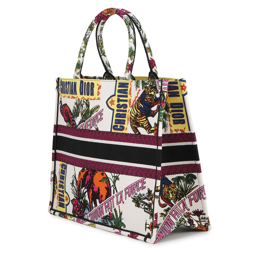 Dior Tote Book Large Indian Animals White — view 2