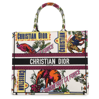 Dior Tote Book Large Indian Animals White