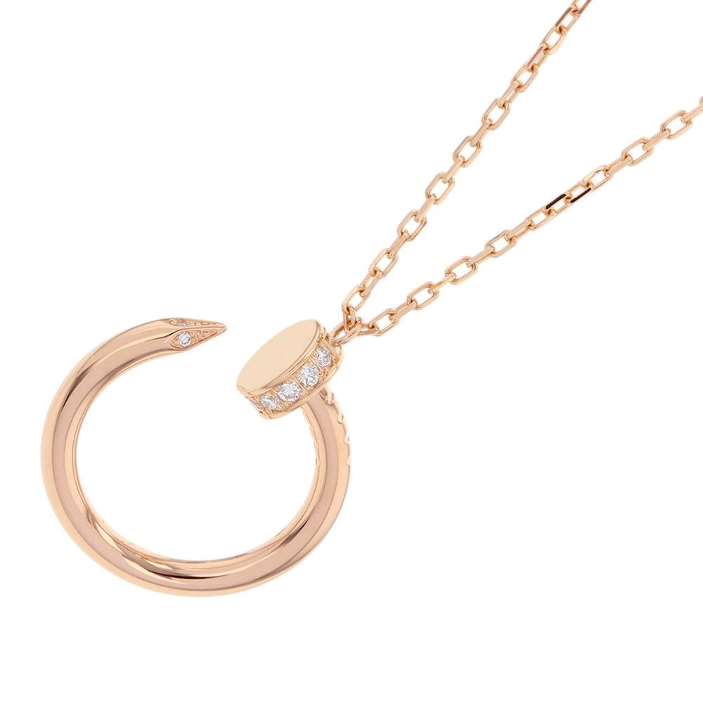 Cartier Necklace Juste Uncle Pendant Diamond Total 18k Pink Gold