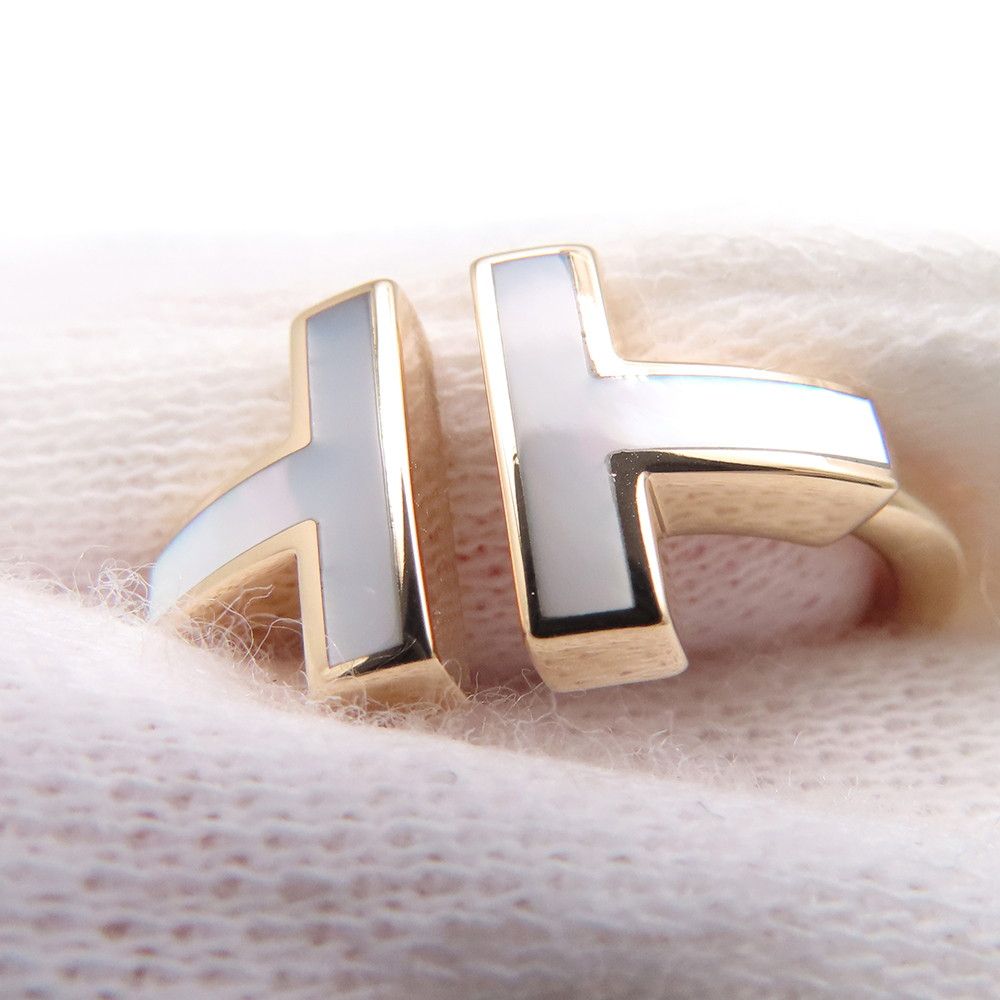 Tiffany & Co Ring T Wire Mother of Pearl 18k Pink Gold — view 7