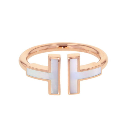 Tiffany & Co Ring T Wire Mother of Pearl 18k Pink Gold