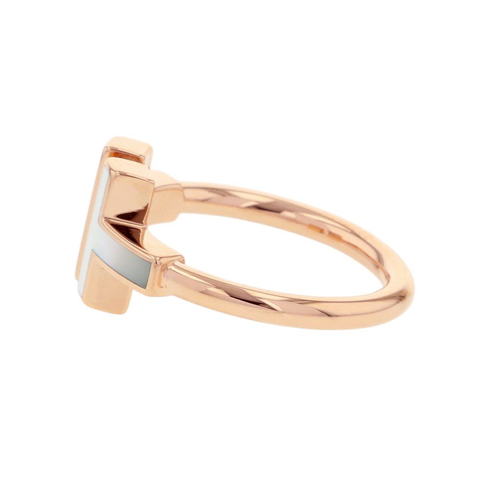 Tiffany & Co Ring T Wire Mother of Pearl 18k Pink Gold — view 2