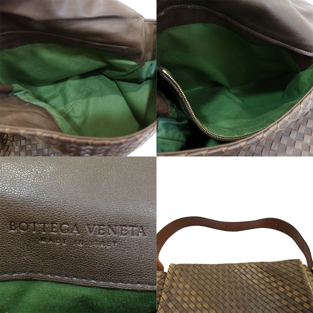 Bottega Veneta Shoulder Bag Intrecciato Leather Brown Gold — view 5