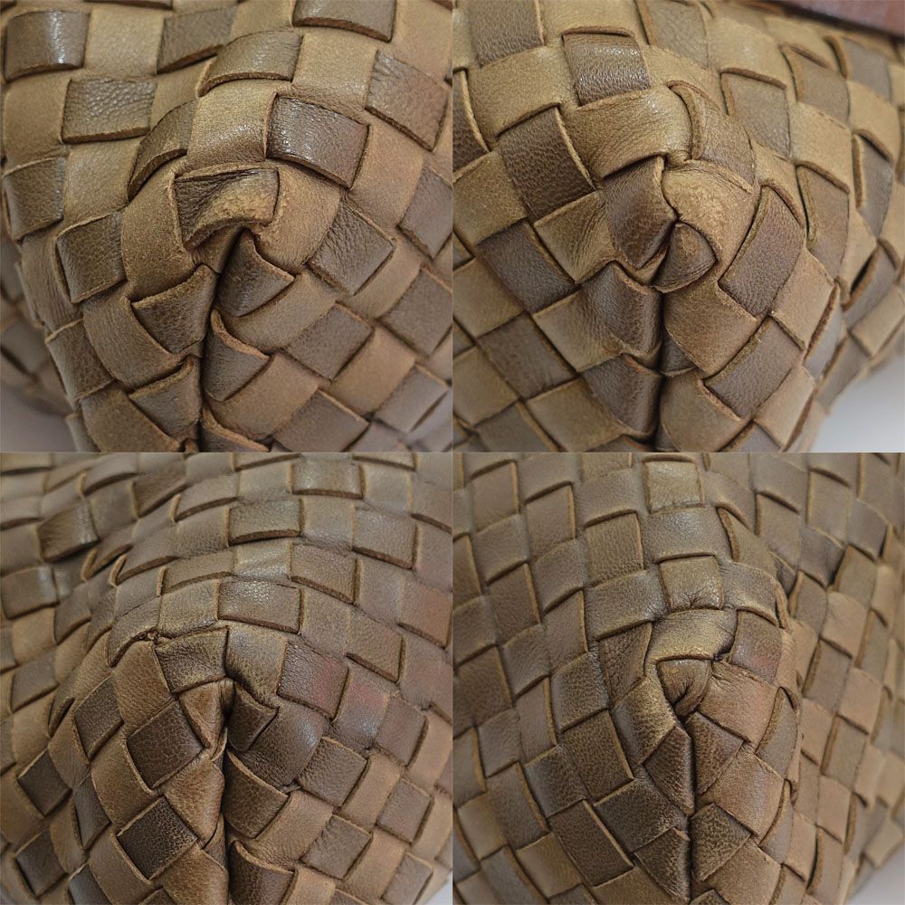 Bottega Veneta Shoulder Bag Intrecciato Leather Brown Gold — view 4