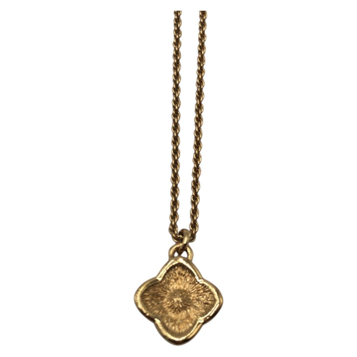 Dior Vintage Line Stone Gold Metal Necklace Pendant — view 3