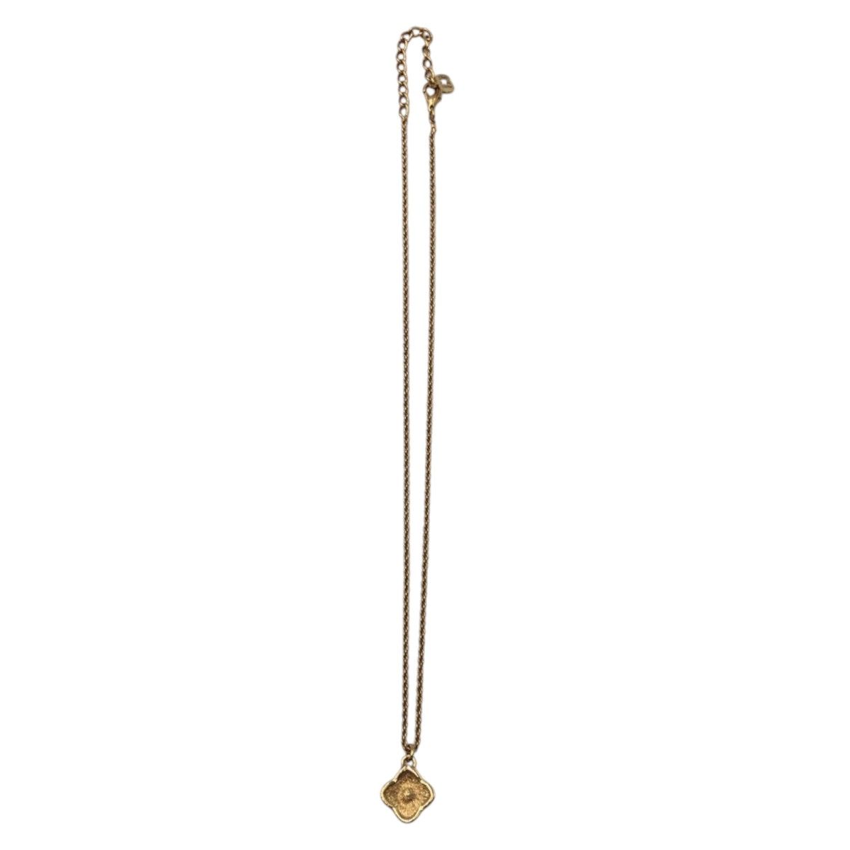 Dior Vintage Line Stone Gold Metal Necklace Pendant — view 5