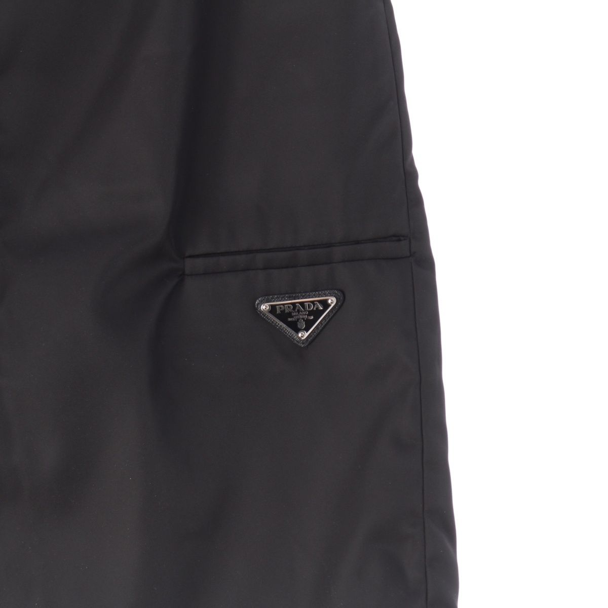 Prada Wrap Skirt Triangle Logo Ribbon Black 38 — view 4