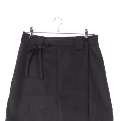 Prada Wrap Skirt Triangle Logo Ribbon Black 38 — view 3