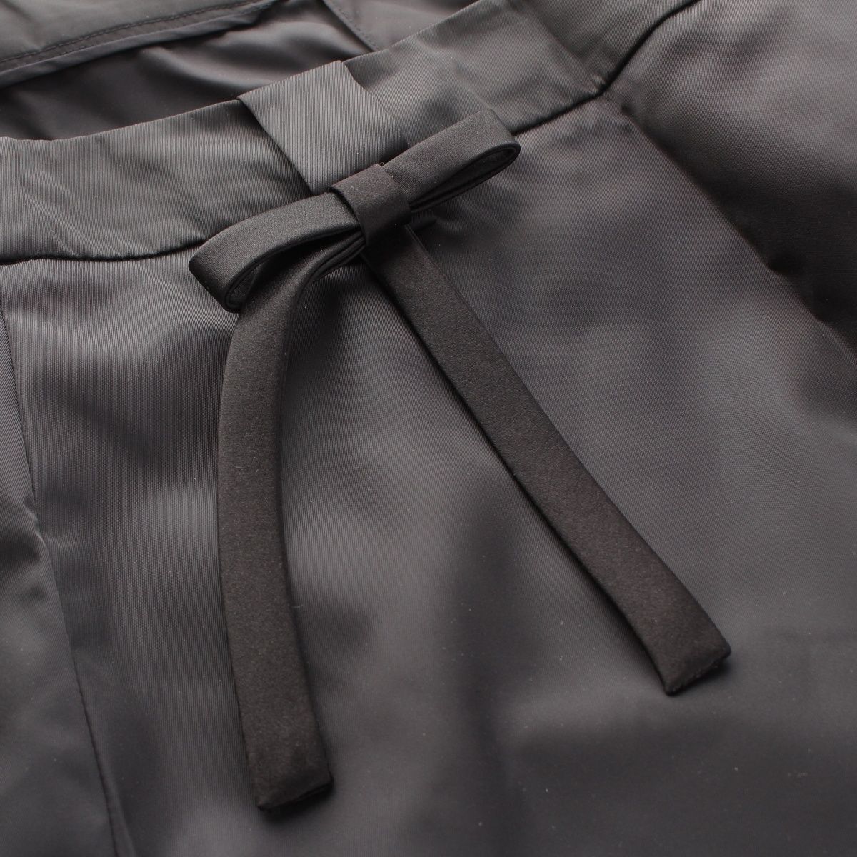 Prada Wrap Skirt Triangle Logo Ribbon Black 38 — view 6