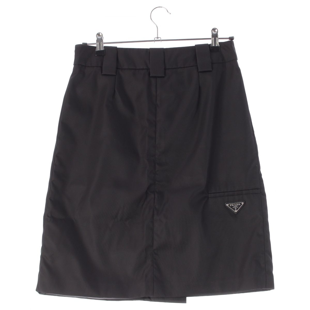 Prada Wrap Skirt Triangle Logo Ribbon Black 38 — view 2
