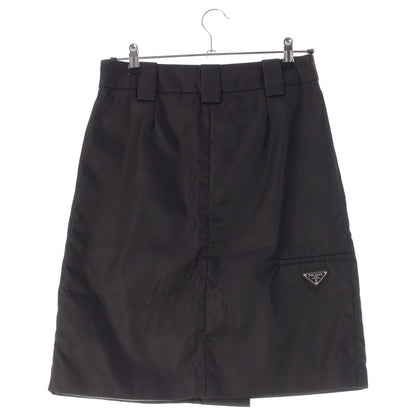 Prada Wrap Skirt Triangle Logo Ribbon Black 38 — view 2