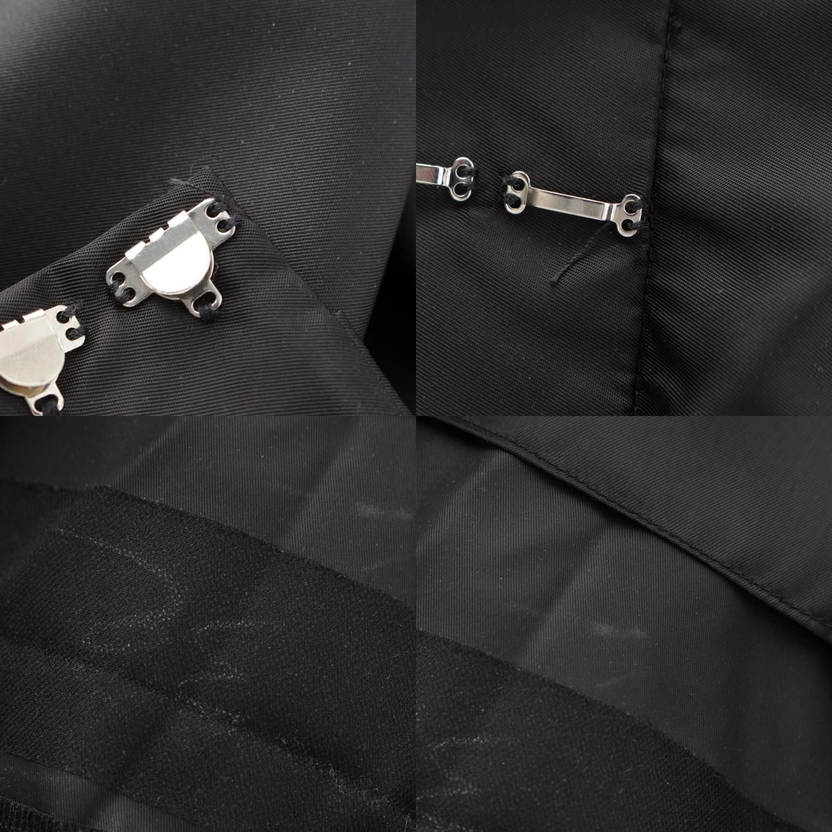 Prada Wrap Skirt Triangle Logo Ribbon Black 38 — view 8