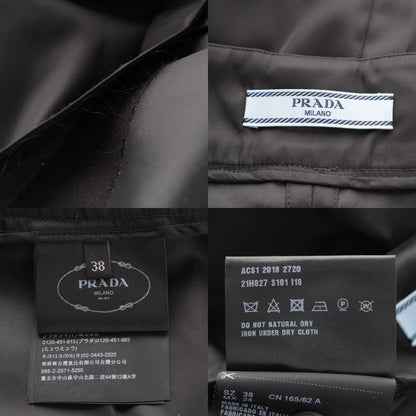 Prada Wrap Skirt Triangle Logo Ribbon Black 38 — view 9