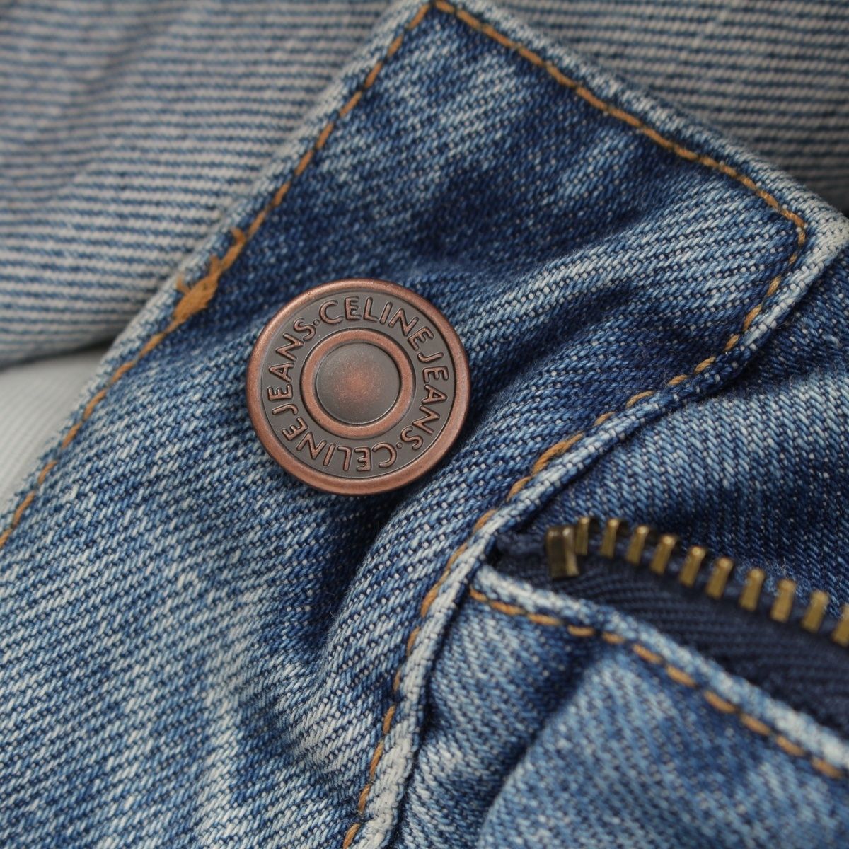Celine Cotton Back Slit Washed Denim Skirt Indigo Blue 27 — view 6