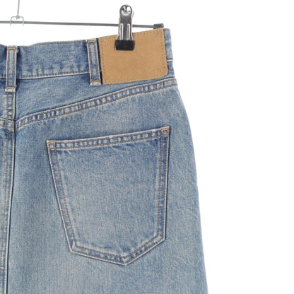 Celine Cotton Back Slit Washed Denim Skirt Indigo Blue 27 — view 5