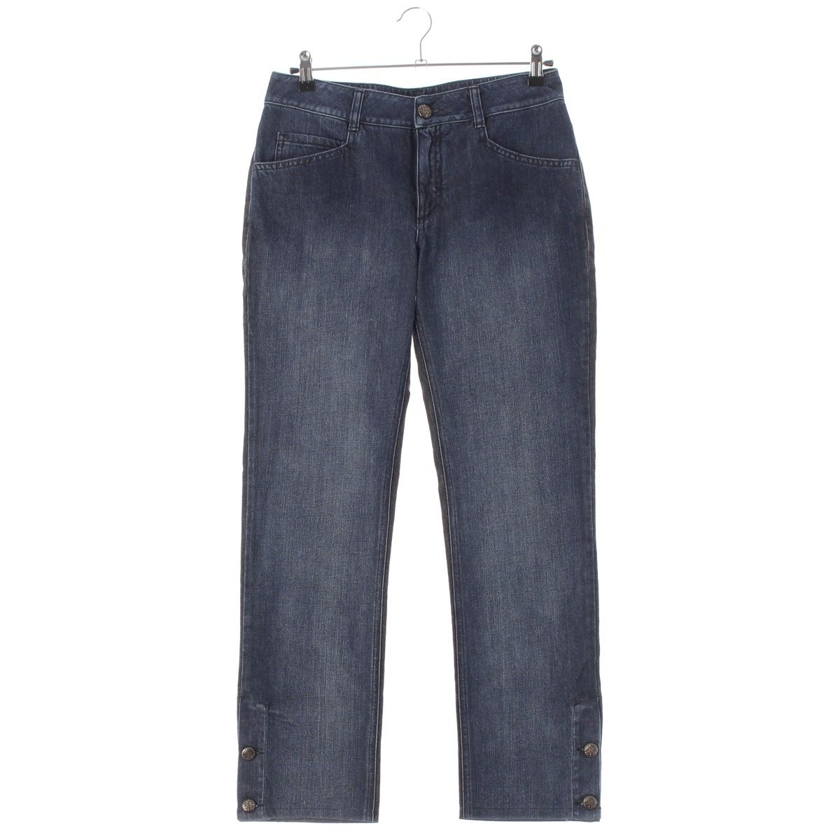 Chanel Bicolor Denim Pants Indigo 40